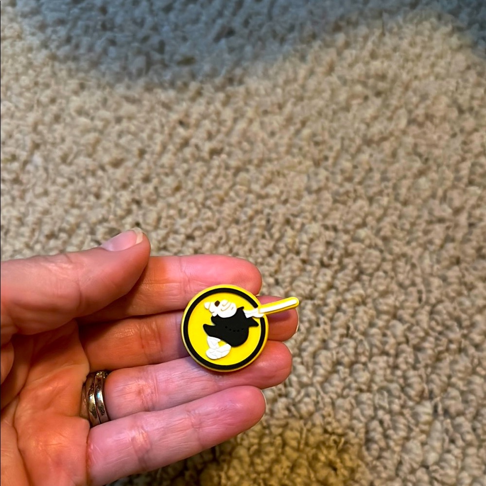 Yellow and Black baseball Cartoon Character croc charm